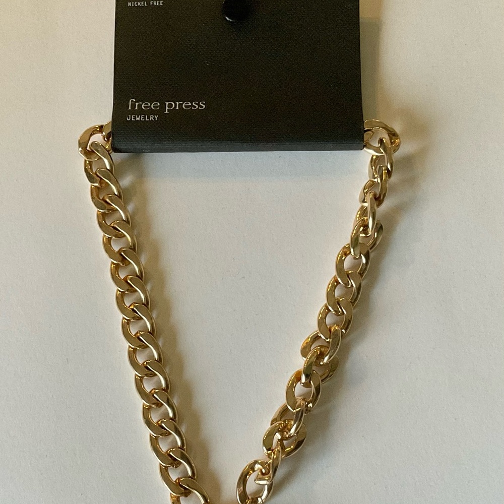 Chunky Gold Tone Chain Necklace